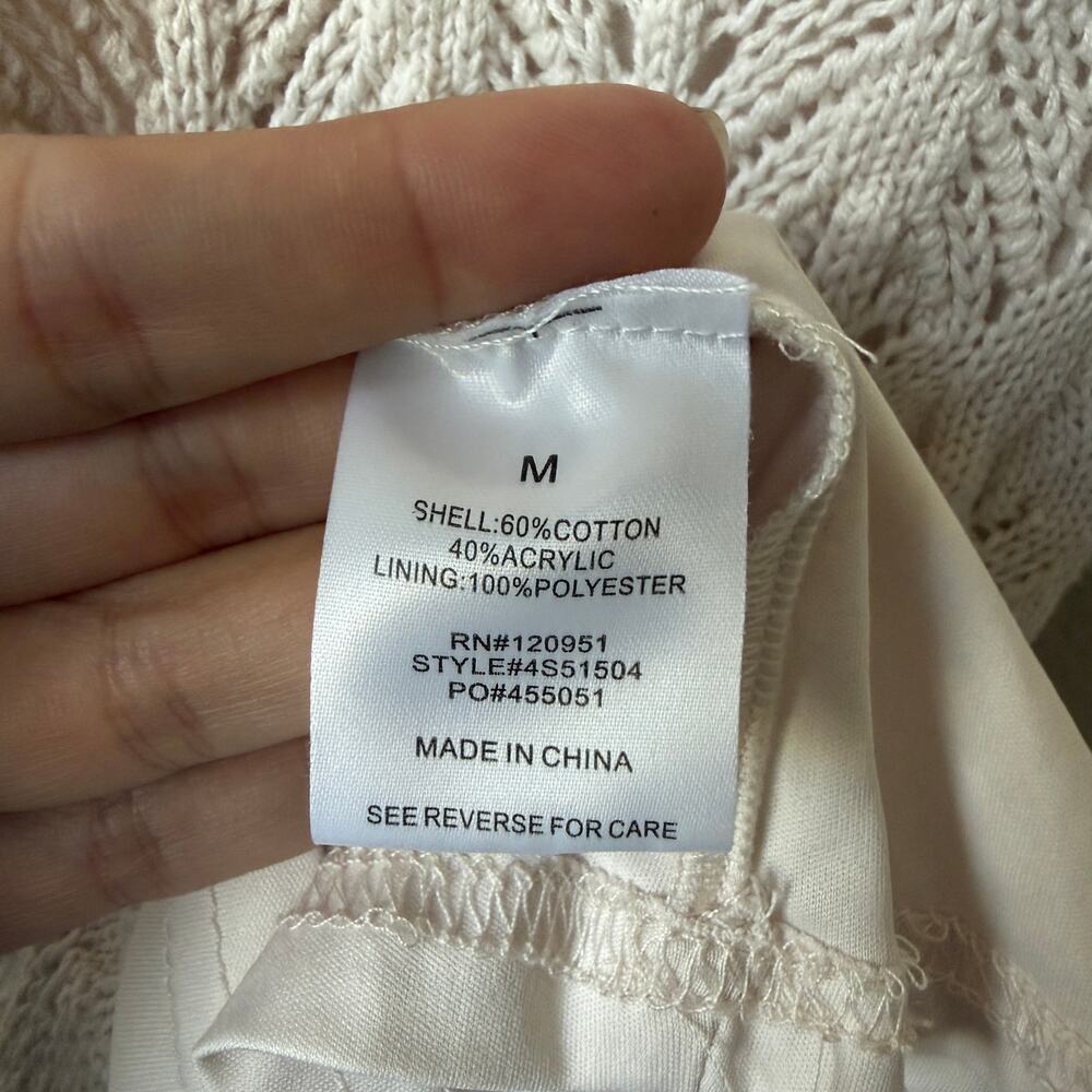 Olive + Oak Ivory Crochet Knit Midi Dress Size M - Picture 5 of 6